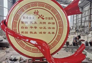 现代战鼓雕塑 大型别墅区喜庆雕塑 彩绘民族雕塑