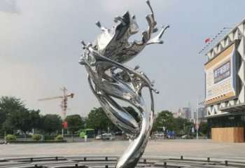 镜面水花雕塑 烤漆大型雕塑 彩绘水景雕塑