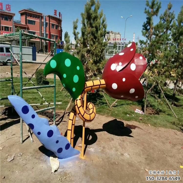 彩绘喇叭花雕塑厂家 景观雕塑 街头花卉雕塑 彩绘喇叭花雕塑厂家 景观雕塑 街头花卉雕塑