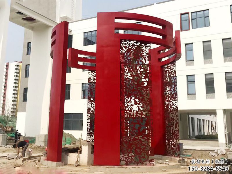 房地产大门雕塑，创意设计不锈钢大门雕塑