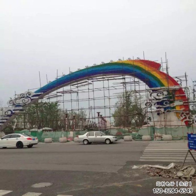 祥云大门雕塑，城市地标建筑，不锈钢祥云大门雕塑