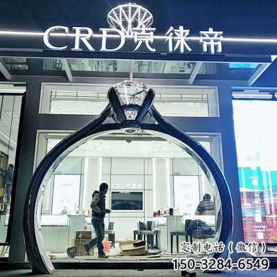 戒指拱门雕塑，形象美陈摆件，不锈钢景观拱门雕塑