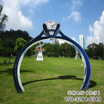 戒指大门雕塑，现代景观小品，不锈钢戒指拱门雕塑