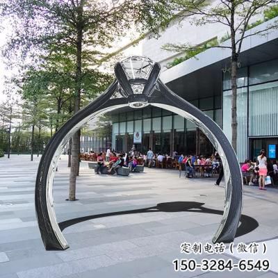 戒指门套雕塑,公园景观雕塑，不锈钢拱门雕塑厂家