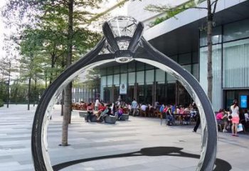 戒指门套雕塑,公园景观雕塑，不锈钢拱门雕塑厂家
