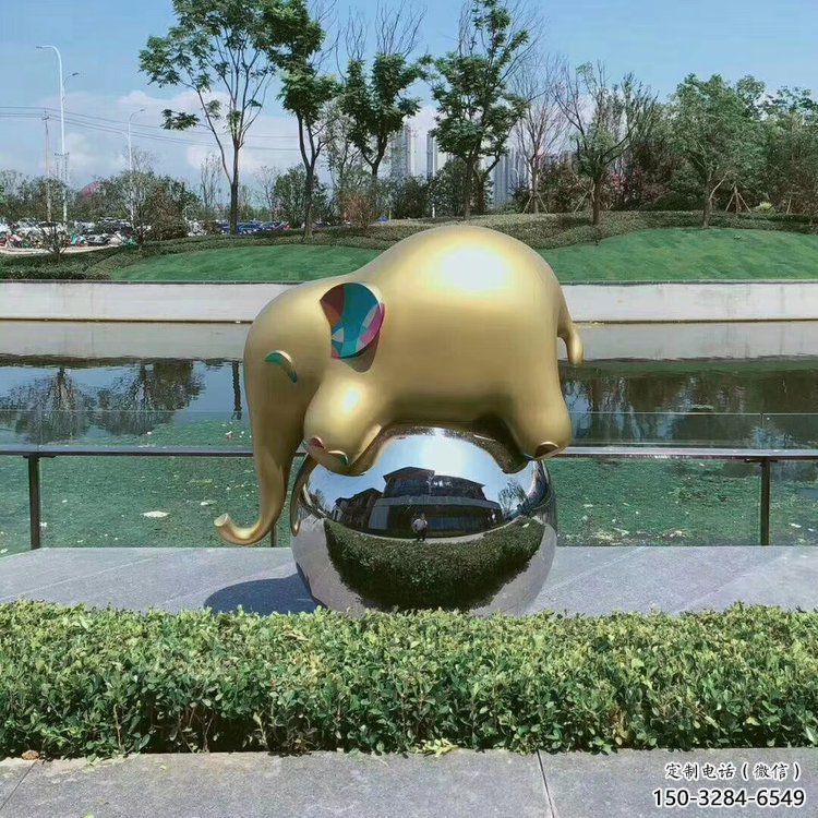 大象雕塑常用，景观概念，卡通大象雕塑展品