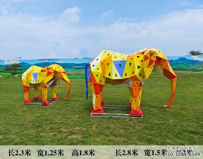金属大象雕塑制作观赏型，城市装饰，空间烤漆大象雕塑标准