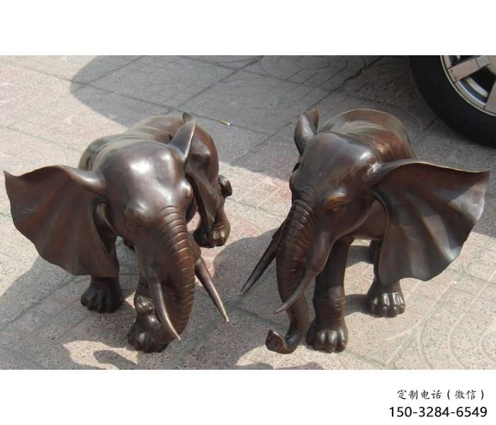 大象雕塑制造商，小区摆件，铜大象雕塑制造商