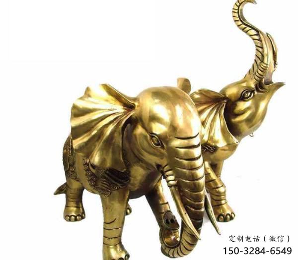 纯铜大象雕塑，动物雕塑，黄铜大象雕塑生产