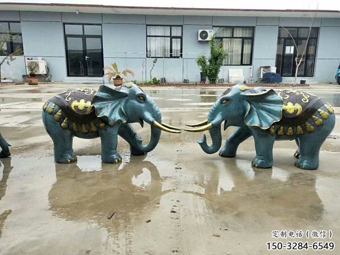 彩绘大象雕塑专供，景观雕塑，彩绘大象雕塑供应