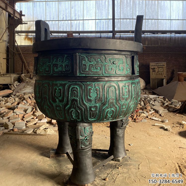 圆鼎雕塑，铜器景观雕塑，铸铜工艺