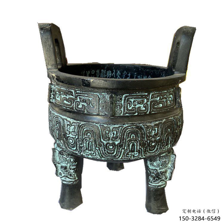 圆鼎雕塑，铜器景观雕塑，铸铜工艺