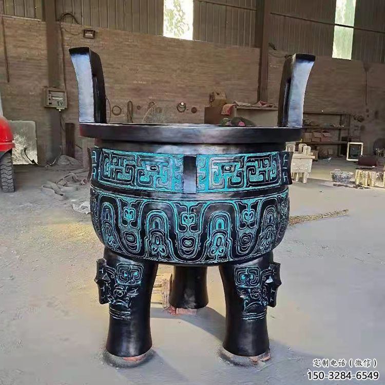 圆鼎雕塑，铜器景观雕塑，铸铜工艺