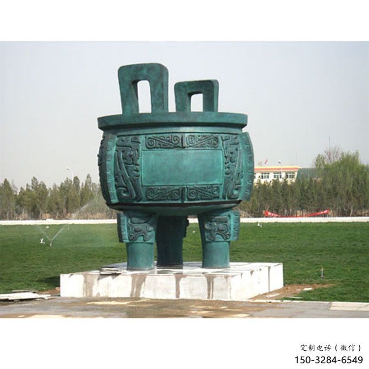 圆鼎雕塑，铜器景观雕塑，铸铜工艺