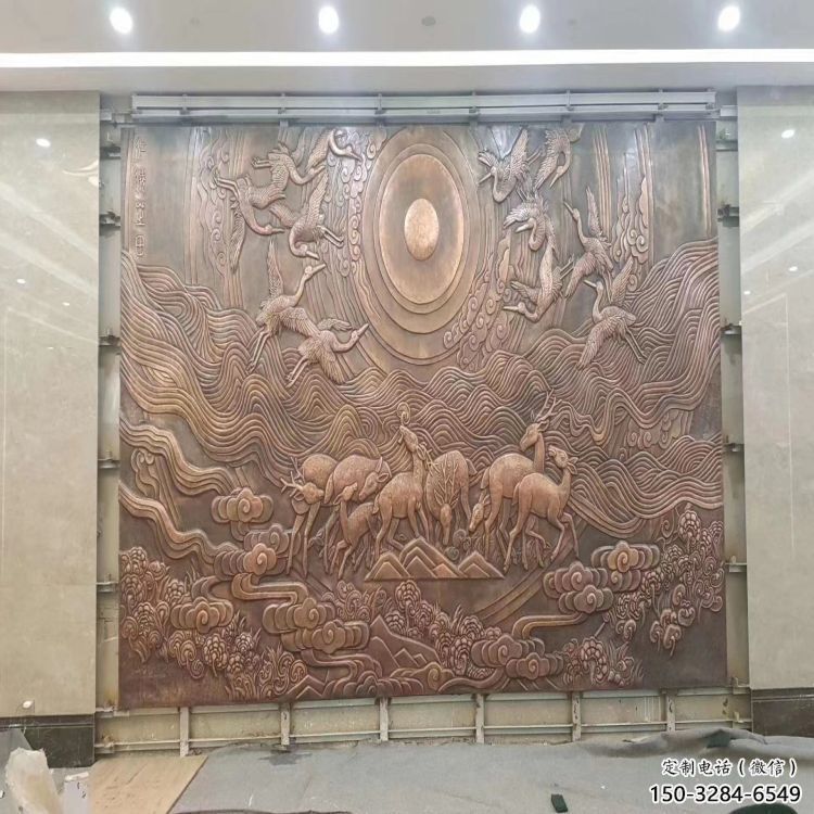 景观仙鹤浮雕厂家，陆地摆件，公园动物浮雕精品