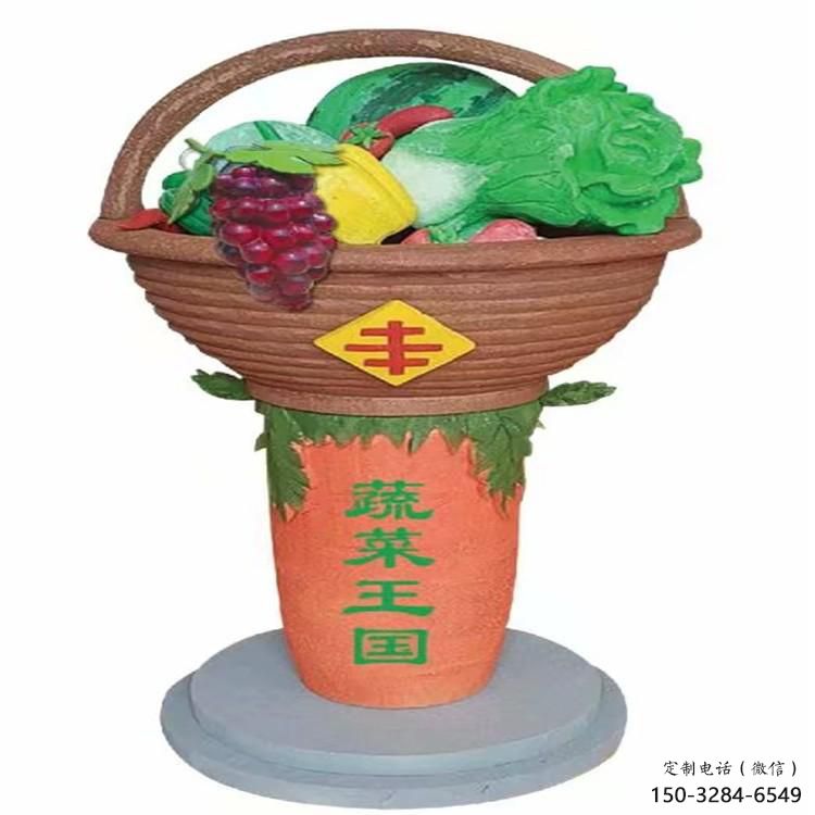 果篮雕塑标准，多彩艺术，景观白菜果篮雕塑供应