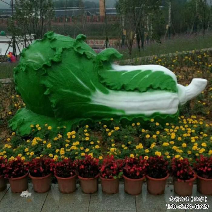 果篮雕塑选用，小区摆件，大型白菜果篮雕塑批发