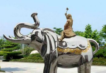 景观大象雕塑工程选用，美陈雕塑，镜面大象雕塑展示