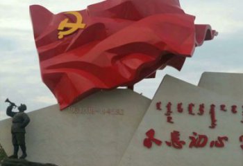 广场旗帜雕塑，抽象水景雕塑，抽象效果