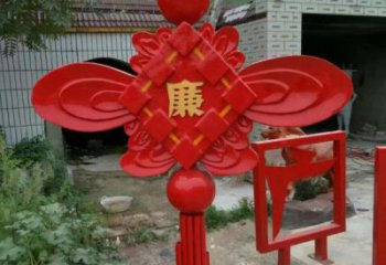 城市中国结雕塑厂家，烤漆工艺制作，民俗文化标识