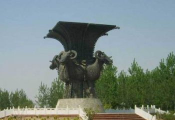公园大型四羊方尊铜雕
