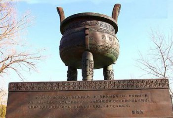 广场青铜圆鼎雕塑