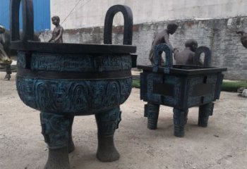 圆鼎雕塑，铜器景观雕塑，铸铜工艺