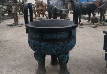 圆鼎雕塑，铜器景观雕塑，铸铜工艺