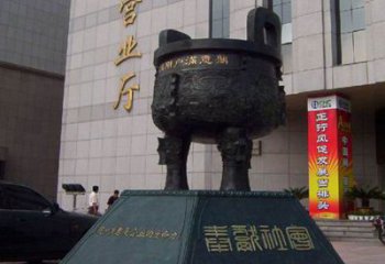 圆鼎雕塑，铜器景观雕塑，铸铜工艺