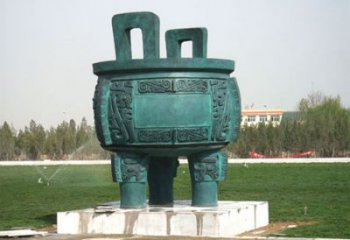 圆鼎雕塑，铜器景观雕塑，铸铜工艺