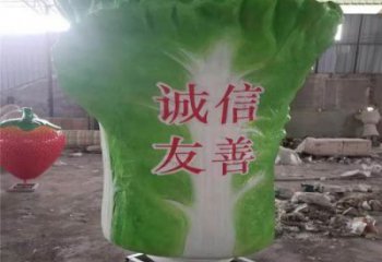果篮雕塑摆件供需，彩钢制作，大型白菜果篮雕塑公司
