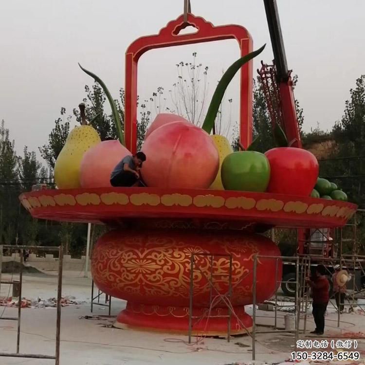 果篮雕塑公园服务商，景观雕塑，玻璃钢果篮雕塑选定