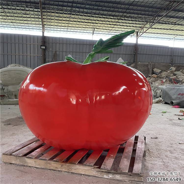 果篮雕塑展品，彩钢制作，酒店番茄果篮雕塑精品