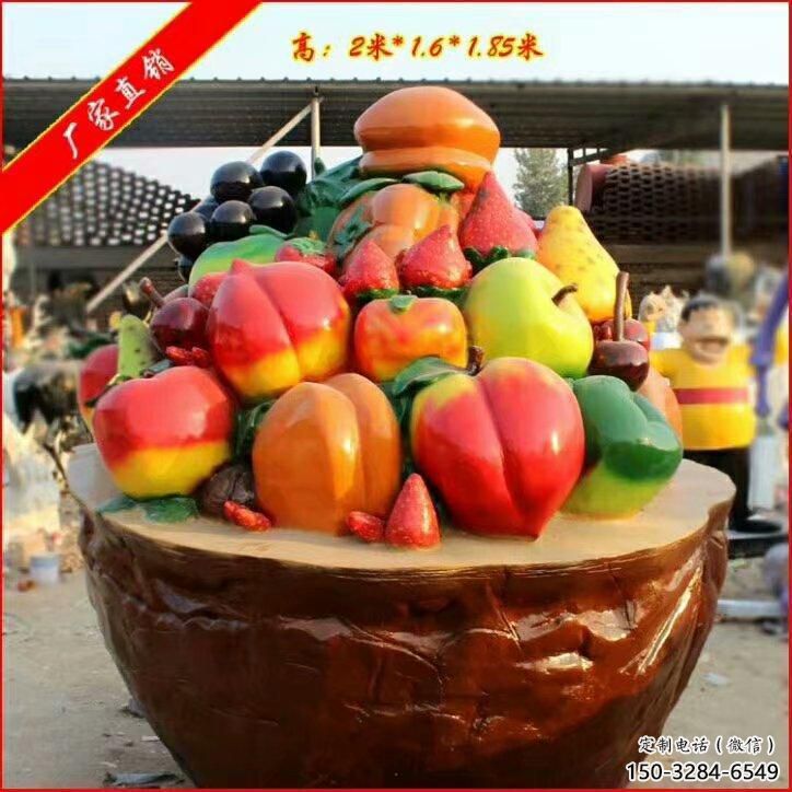 果篮雕塑承接，景观雕塑，苹果果篮雕塑供应