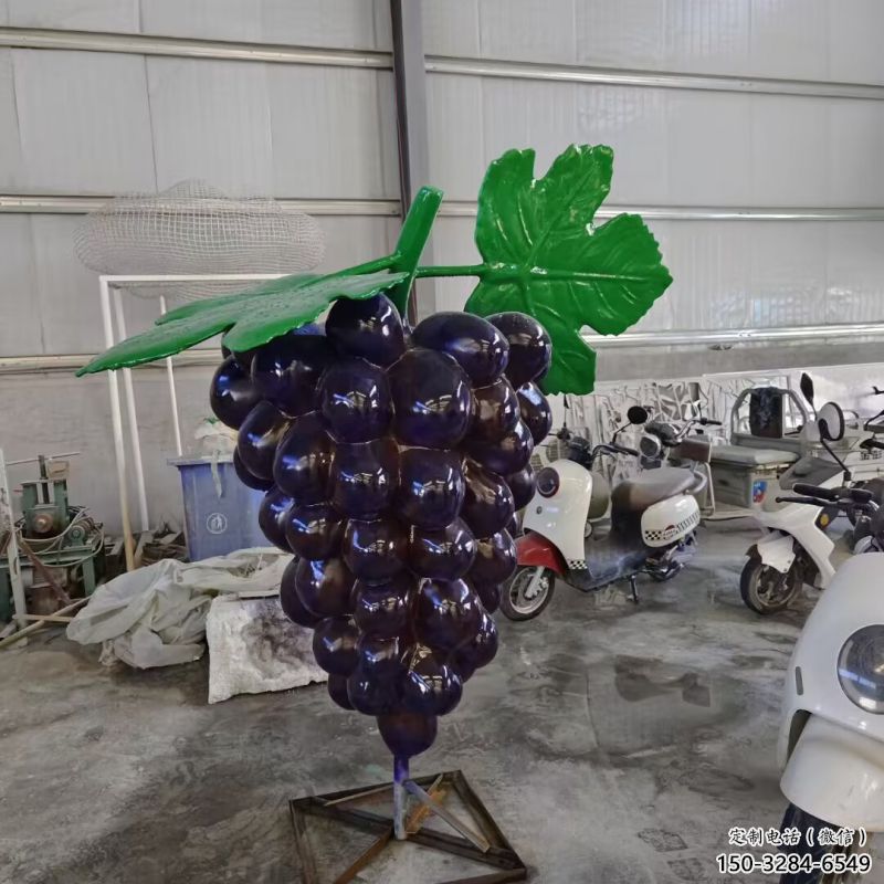 标志果篮雕塑预定，小区摆件，葡萄果篮雕塑精品