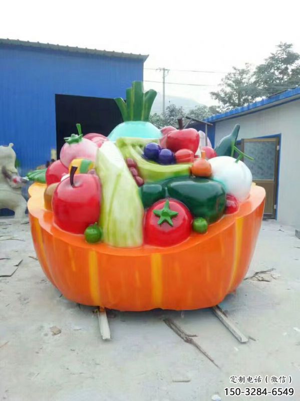 果篮雕塑精选，露天雕塑，景观蔬菜果篮雕塑展品