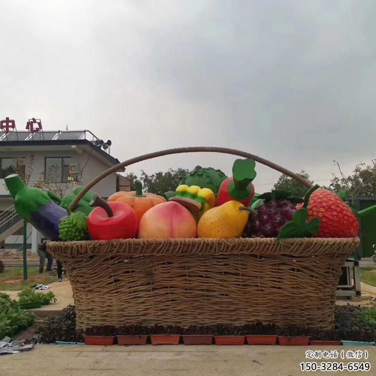 酒店果篮雕塑定价，景观雕塑，蔬菜果篮雕塑摆件