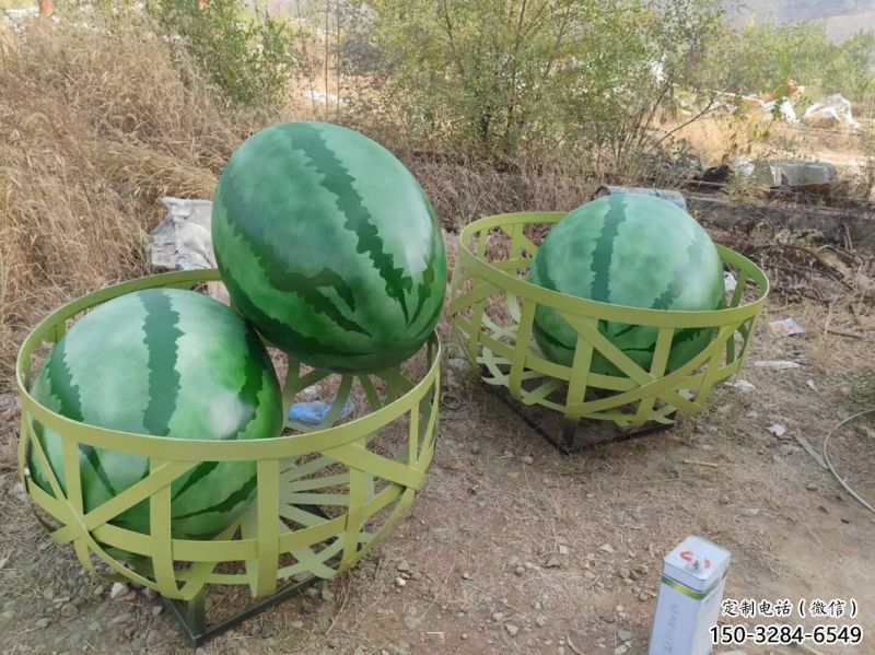 果篮雕塑承接，城市雕塑，景观西瓜果篮雕塑精品