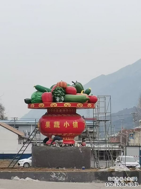 园林景观花篮雕塑精选，陆地摆件，公园景观玻璃钢花篮雕塑精品
