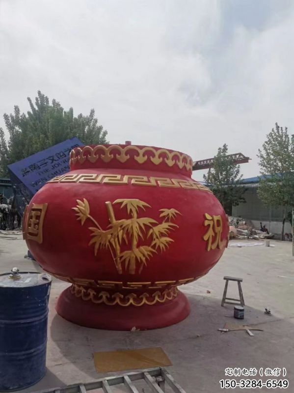 装饰景观花篮雕塑通用，街景小品，玻璃钢花篮雕塑装饰制造