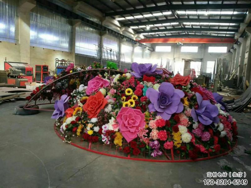 商业花篮雕塑承接，锻造工艺，不锈钢花篮雕塑抽象订做