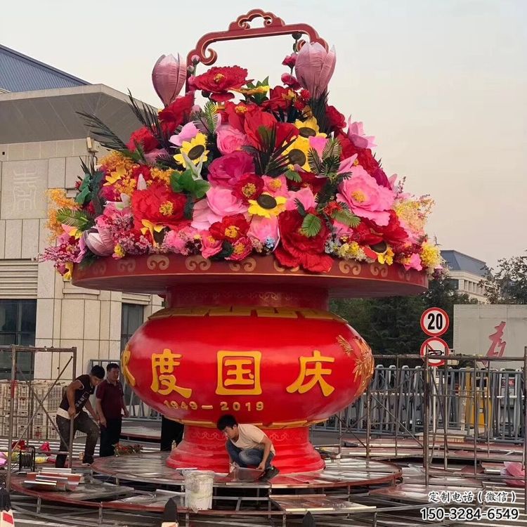 花篮雕塑制作制造商，花朵组合，公共仿真花篮雕塑优选