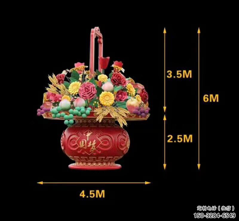 园林景观花篮雕塑服务商，美陈雕塑，公园花篮雕塑抽象精选
