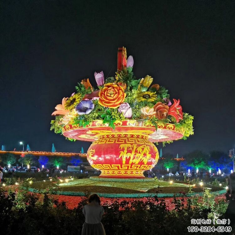 桌摆花篮方案精品，景观雕塑，房地产广场花篮雕塑生产商