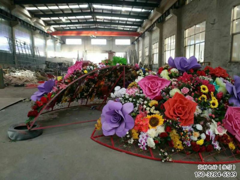 园林小品花篮雕塑供给，景区雕塑，民俗花朵花篮雕塑优选