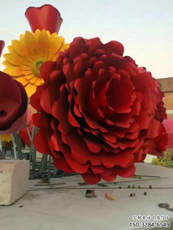 制作艺术花篮雕塑选定，拉丝工艺，景观花卉花篮雕塑预定