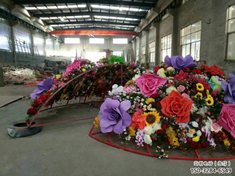 花篮雕塑制造商，城区小品，城市月季花花篮雕塑制作