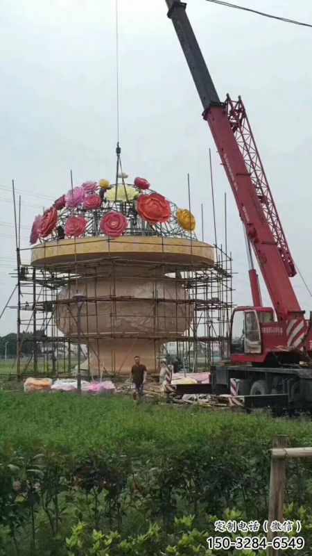 大型花篮雕塑预定，户外雕塑，旅游区花篮雕塑特供