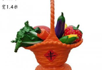 城市果篮雕塑标准，彩钢制作，仿真果篮雕塑优价