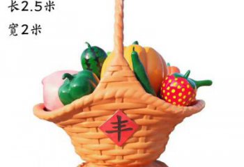 果篮雕塑常用，钢管组合，仿真果篮雕塑定价